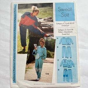 Sewing Step-by-Step SweatSuit Pattern Vintage Uncut Sweatshirt Sweatpants Hoodie